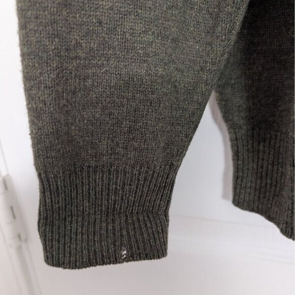 Beretta Lambswool 1/4 Zip Sweater Mens Size XL Dark Green Elbow Patches Pullover - Picture 5 of 16